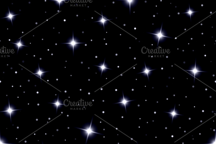 black seamless pattern with stars in Patterns - product preview 8
