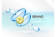 Vector eye contacts lenses ad template