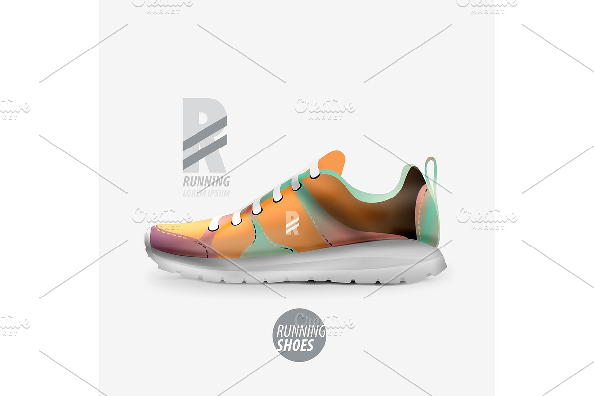 Vector running shoes ad product template in Illustrations - product preview 8