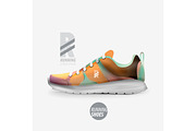 Vector running shoes ad product template