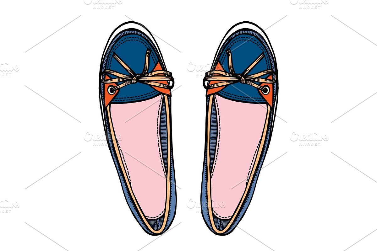 vector female shoes over white in Illustrations - product preview 8