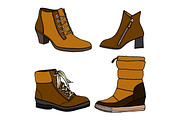 woman fall and winter shoes