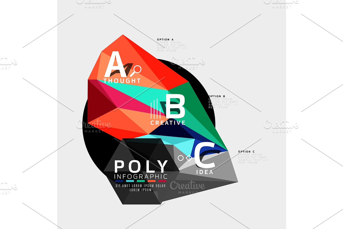 Vector low poly abstract infographics in Illustrations - product preview 8