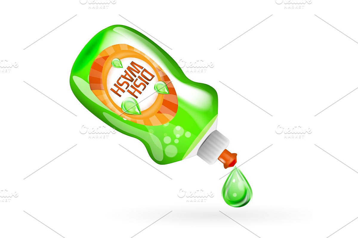 Vector kitchen dish wash ad product package in Illustrations - product preview 8
