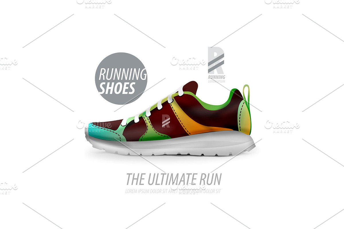 Vector running shoes ad product template in Illustrations - product preview 8