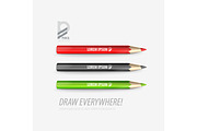 Vector pencil premium ad product template