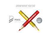 Vector pencil premium ad product template