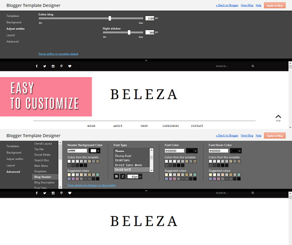 Blogger Template Responsive - BELEZA in Website Templates - product preview 2