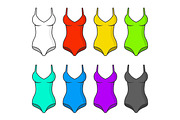 Woman Swimsuits Color Set