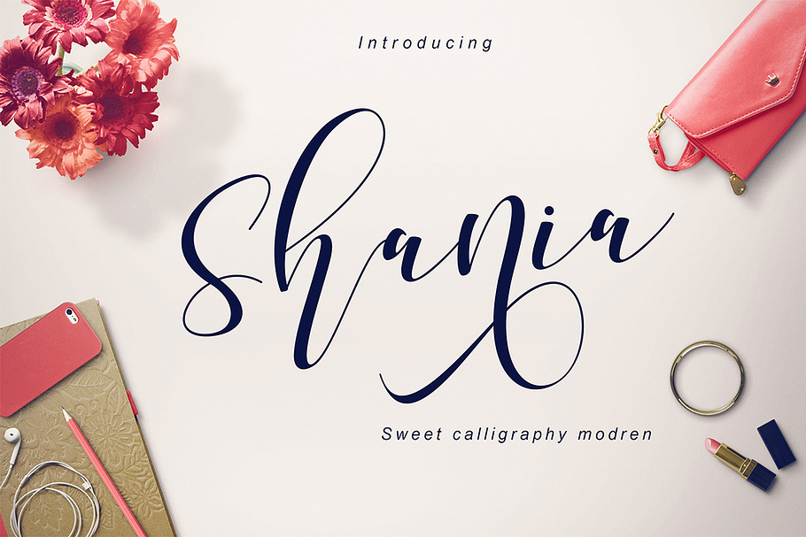 Shania sweet calligraphy + Bonus in Calligraphy Fonts - product preview 8