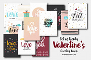 Set of 20 Valentines greeting cards