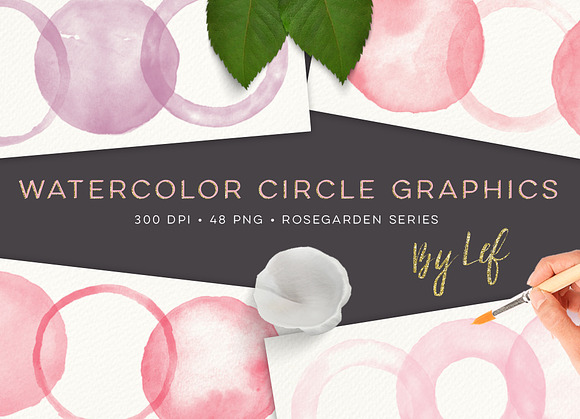 Watercolor love hearts graphics in Objects - product preview 7