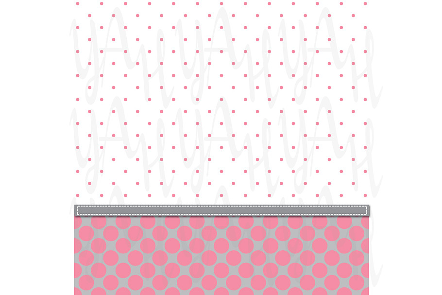 Aqua & Pink Polka Dot Digital Paper
