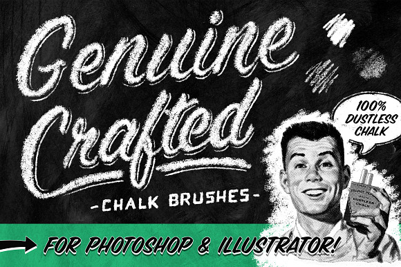 Genuine Crafted Chalk for PS & AI in Photoshop Brushes - product preview 4