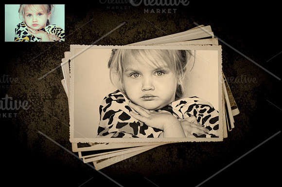 Old/Vintage Photo Effect Mockup in Print Mockups - product preview 2