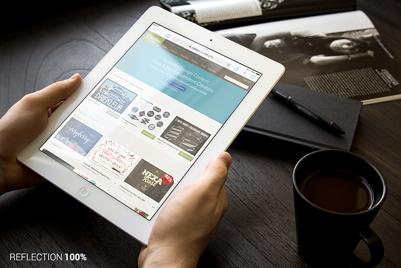 White iPad mockup with smart object in Product Mockups - product preview 1