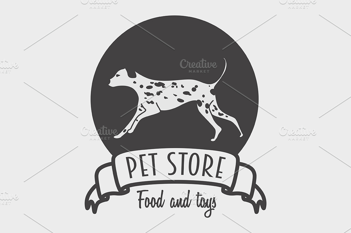 Pet Store Logo With Dalmatian Dog Creative Logo Templates