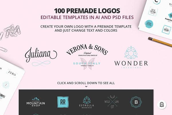 Premium set of 100 Logos #1
