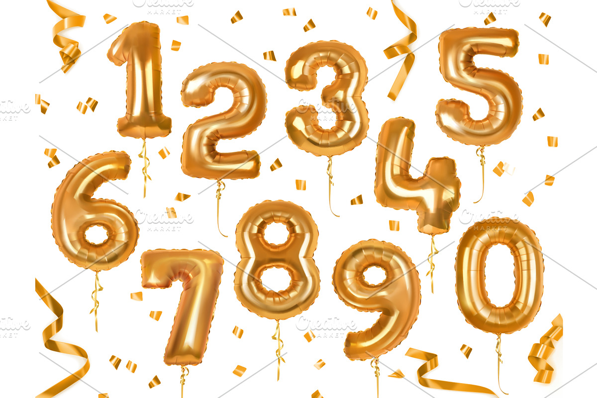 Toy balloons in the form of numbers in Number Icons - product preview 8