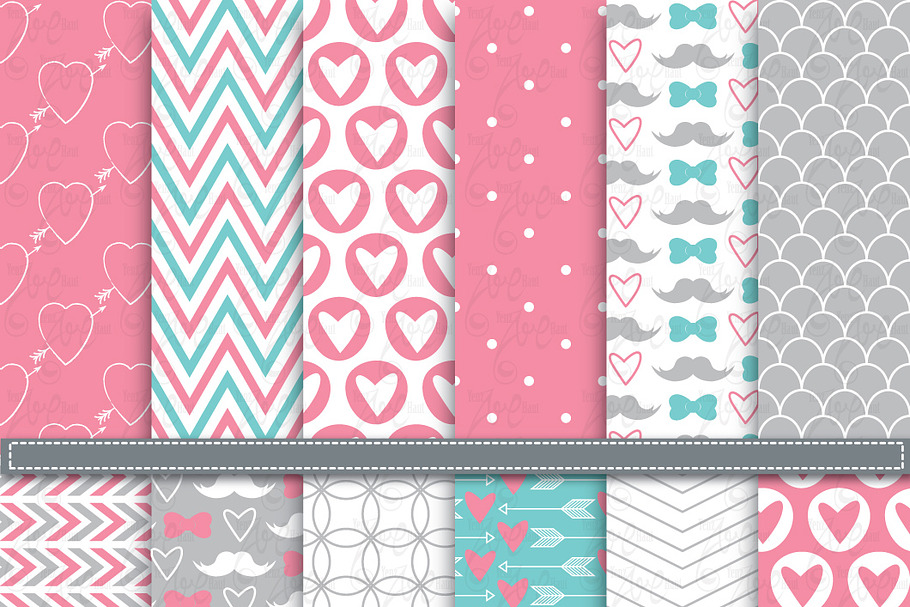 Valentine's Digital Paper in Illustrations - product preview 8