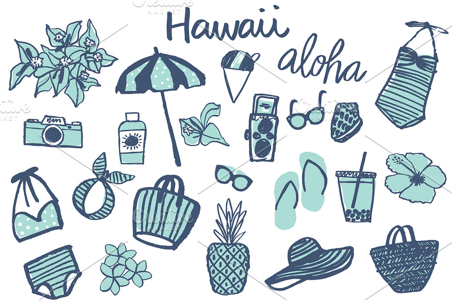 Hawaiian Graphics Set