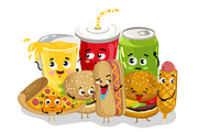 Funny fast food menu cartoon character