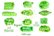 Eco, bio, organic vector labels.