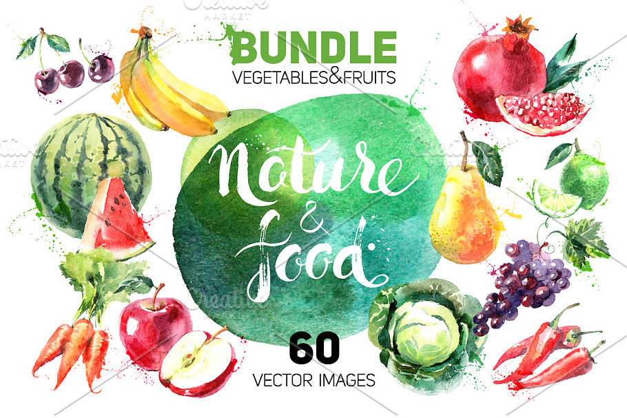  Watercolor Vector Bundle  in Illustrations - product preview 8