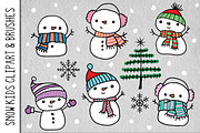 Snow Kids Clipart & Brushes