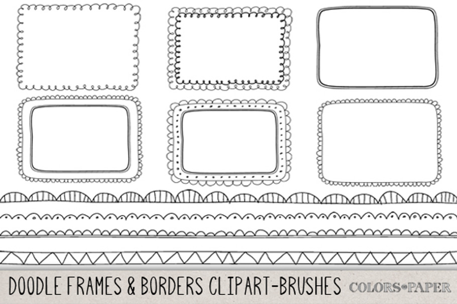 Hand Drawn Frames & Borders Clipart