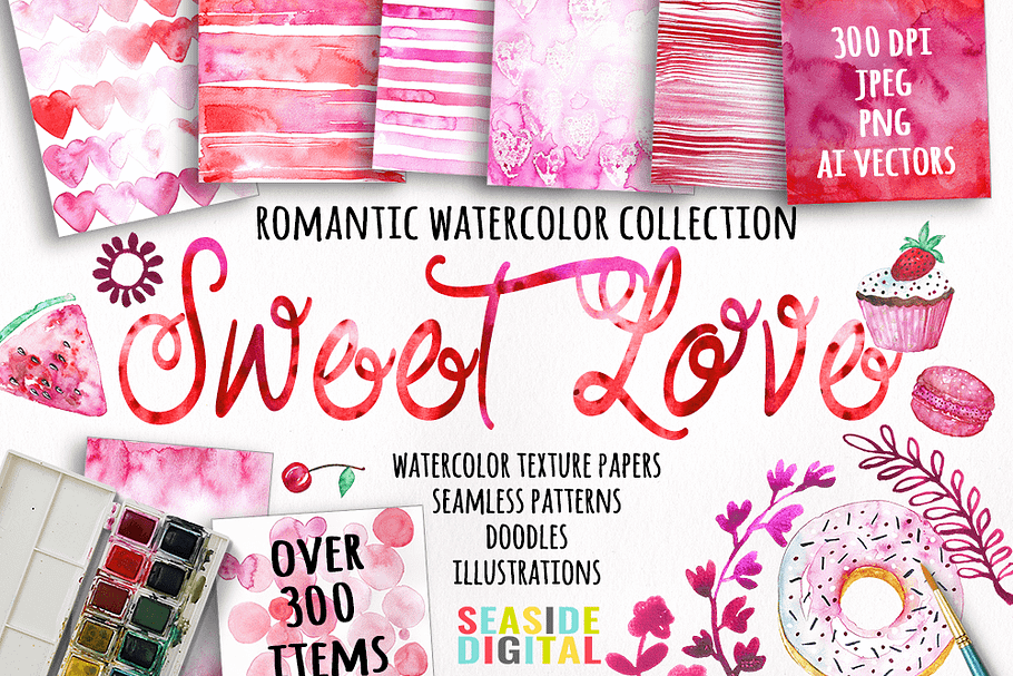 Sweet Love Watercolor Collection