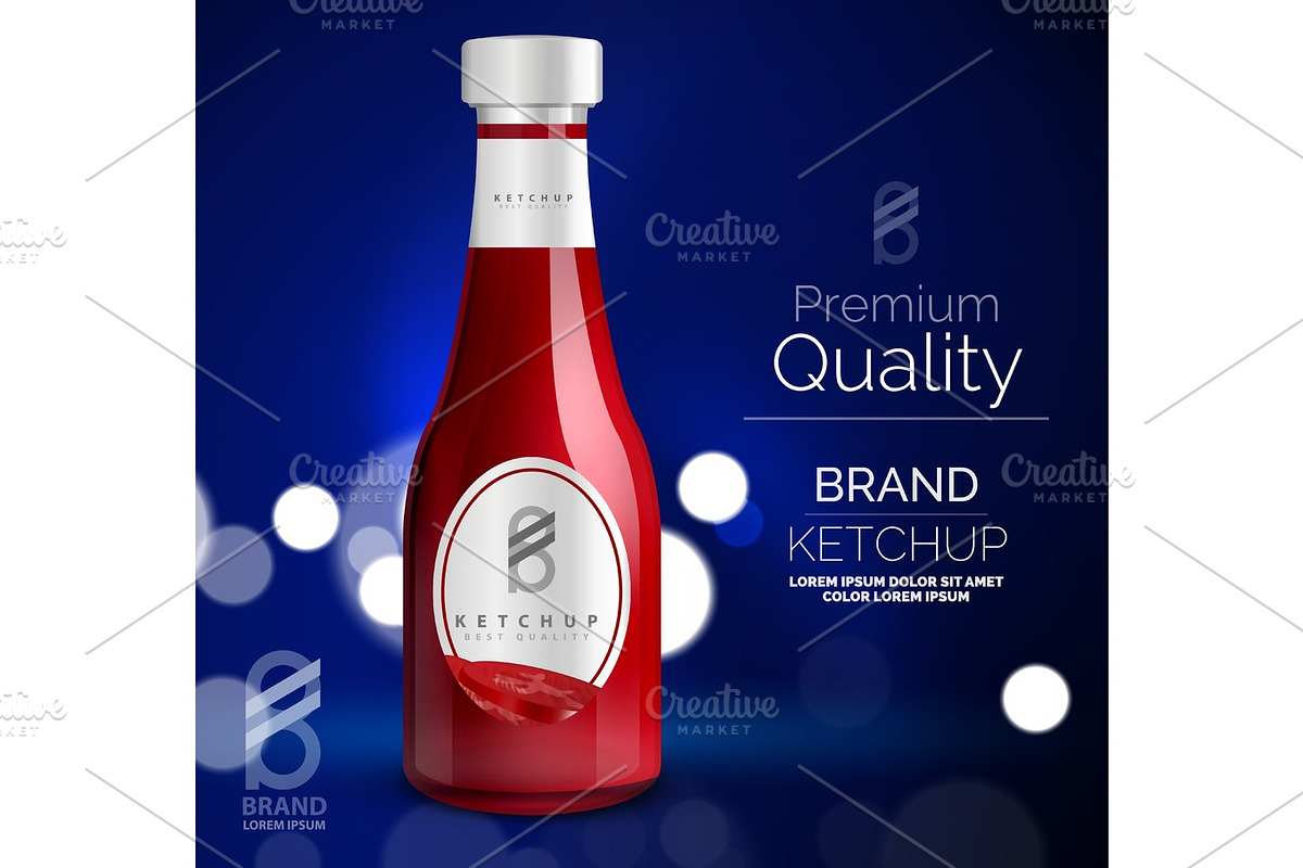 Vector premium ketchup ad template in Illustrations - product preview 8