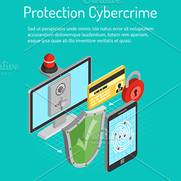 Internet Security Isometric Theme in Illustrations - product preview 3