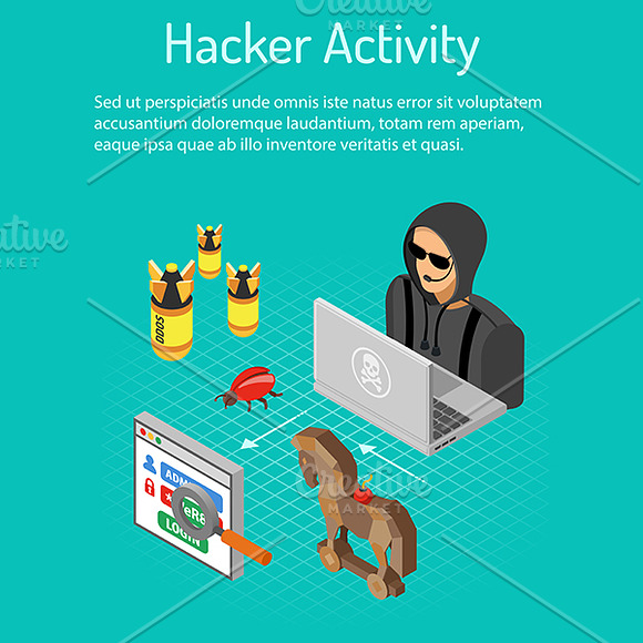 Internet Security Isometric Theme in Illustrations - product preview 4