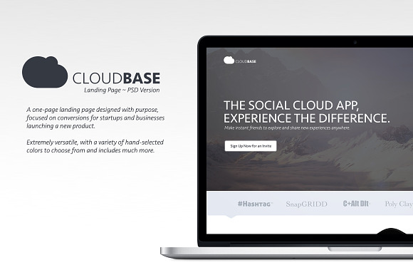 CloudBase Landing Page ~ PSD Version in App Templates - product preview 3