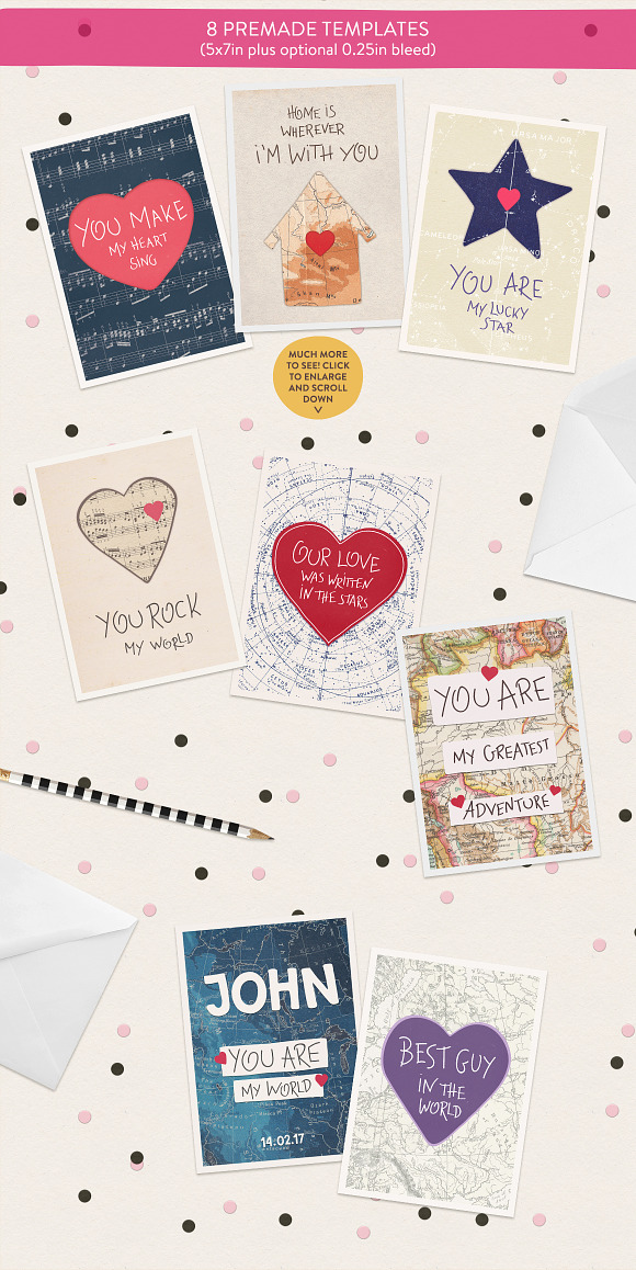 Valentine Card Templates (PS) in Card Templates - product preview 1