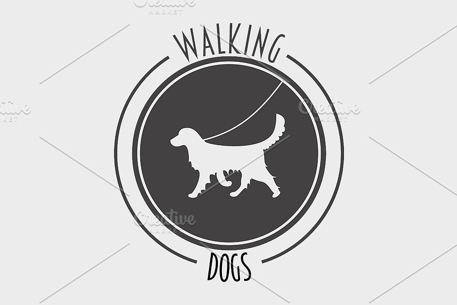 Walking dog symbol in Dog Icons - product preview 8