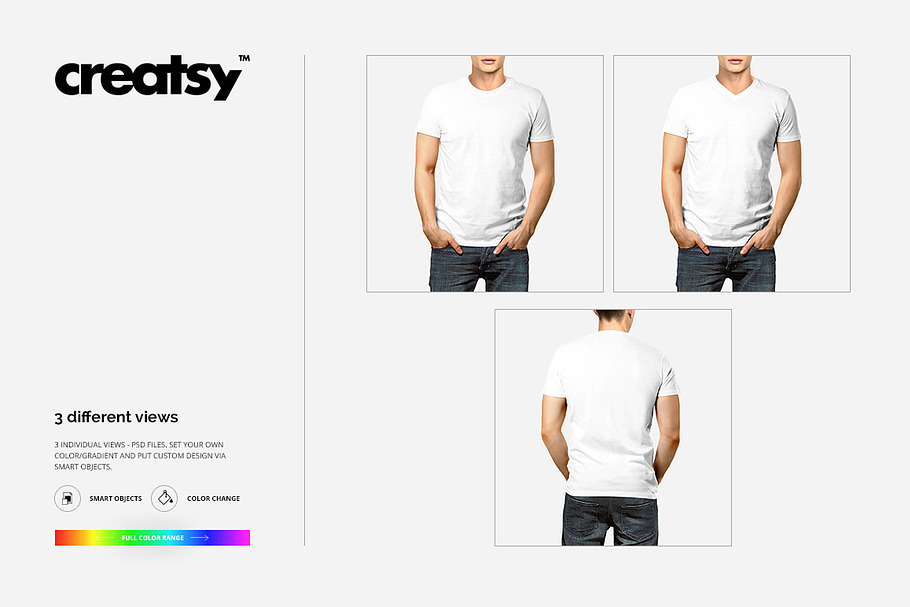 Download Men T-shirt V-neck O-neck Mockup Set | Creative Product ...