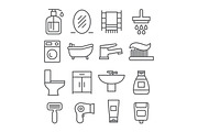 Bathroom Line Icons