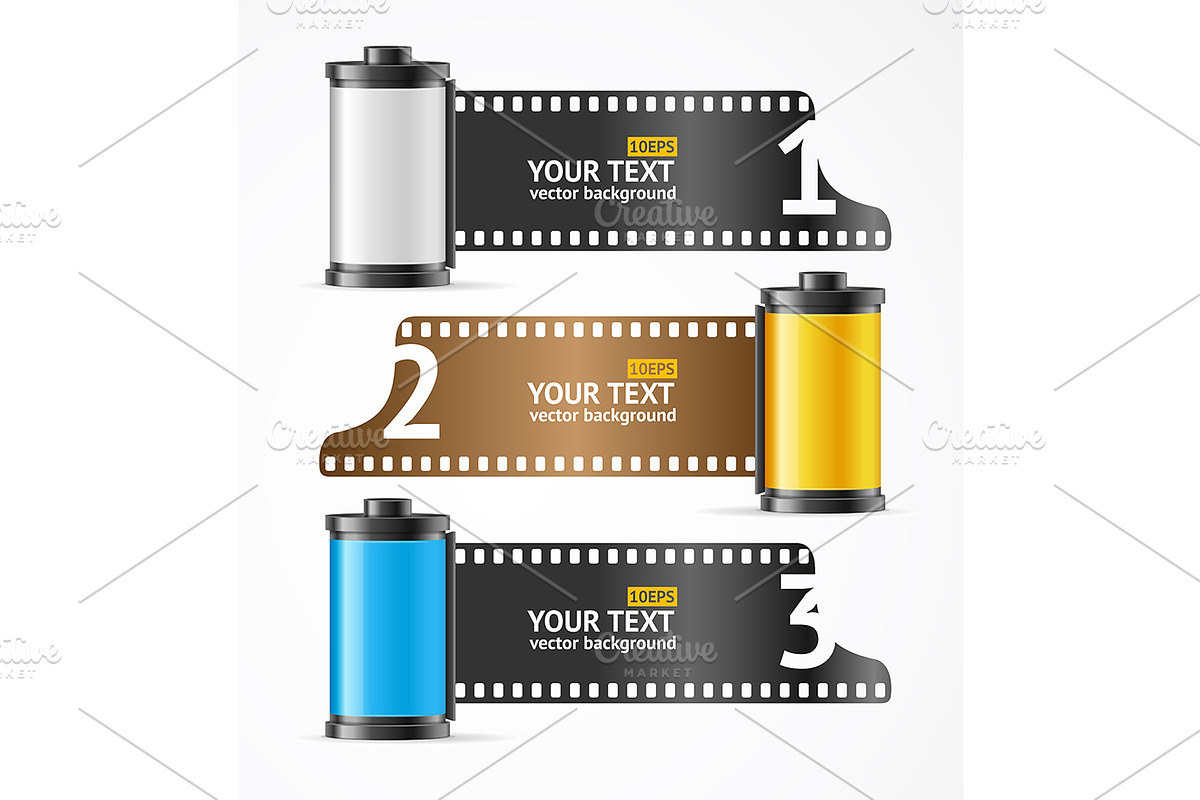 Camera Film Roll Banner Card. in Illustrations - product preview 8