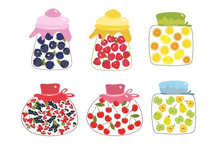  Fruits  and berries jam vector 