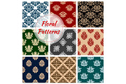 Floral ornate vector patterns set