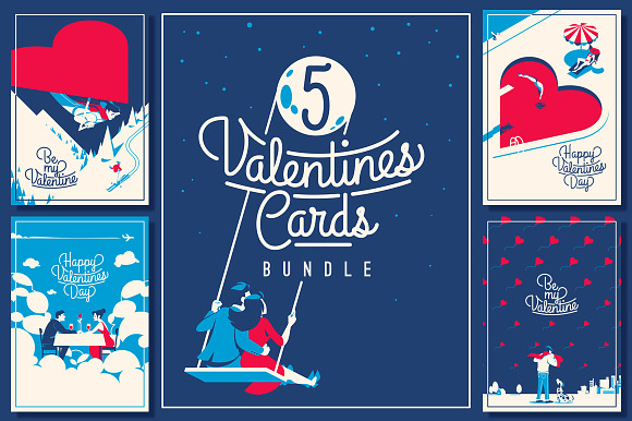 5 Valentine's Day Romantic Cards in Illustrations - product preview 4