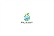 Eco Green Laundry Logo Template