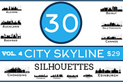 30 City Skyline Silhouettes Set 4