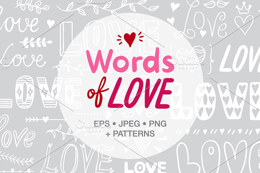 Words of Love elements in Illustrations - product preview 8