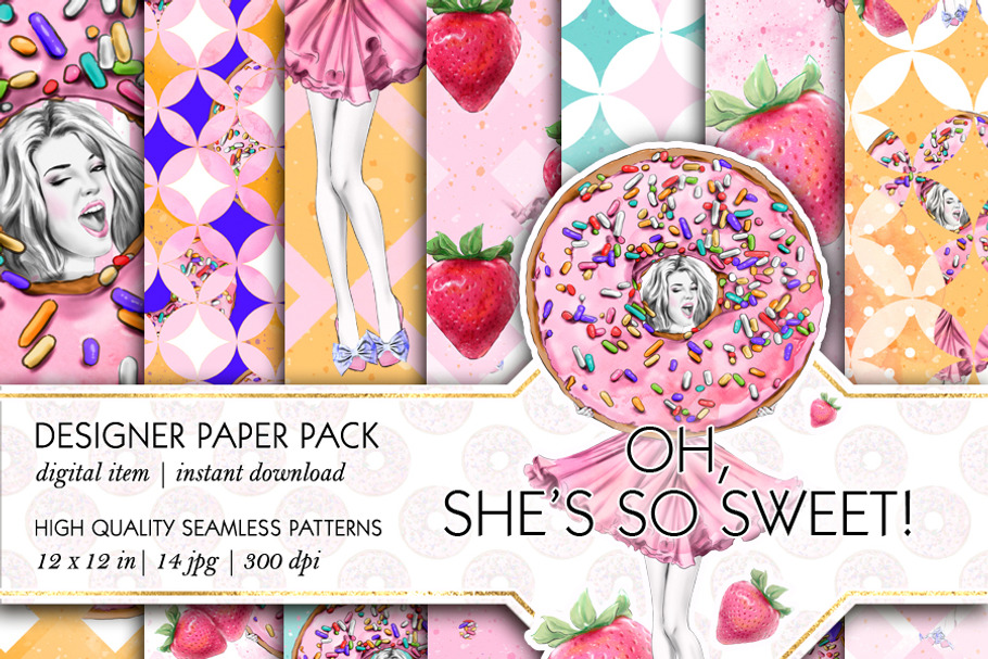 Donuts & Strawberry Patterns in Patterns - product preview 8