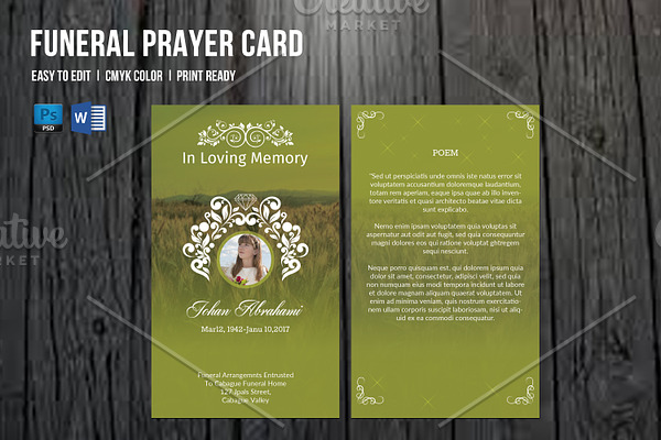 Funeral Prayer Card Template-V660
