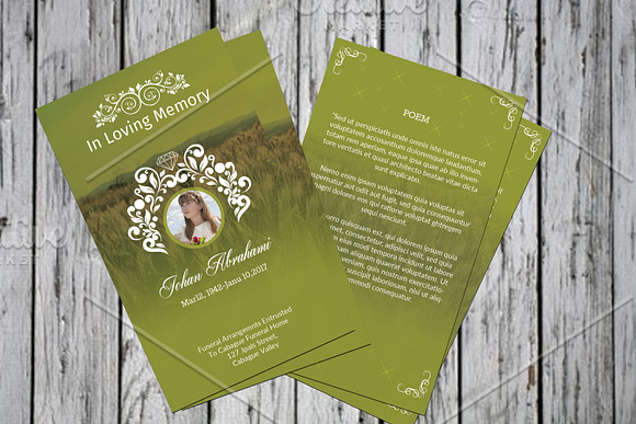 Funeral Prayer Card Template-V660 in Card Templates - product preview 1