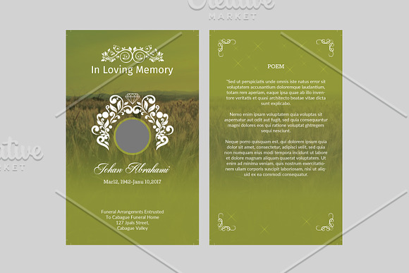 Funeral Prayer Card Template-V660 in Card Templates - product preview 2